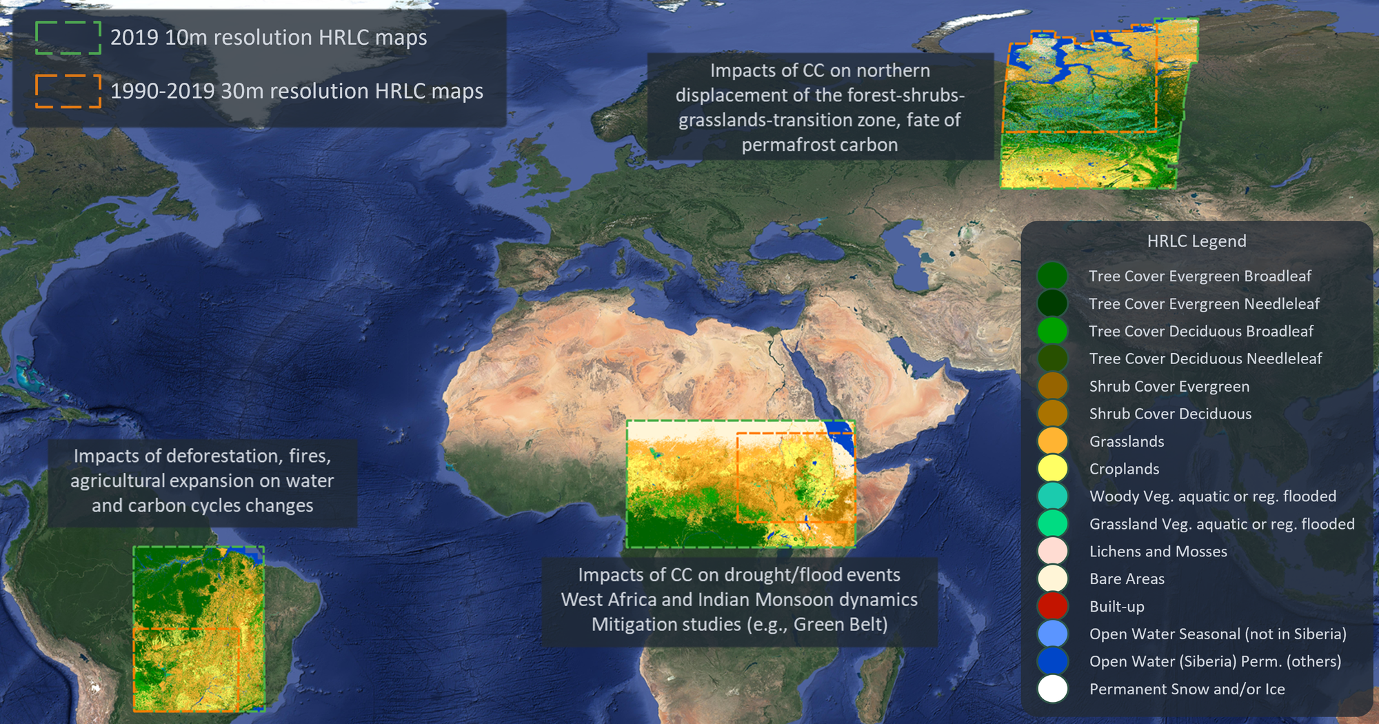 High Resolution Land Cover ECV regions of interest